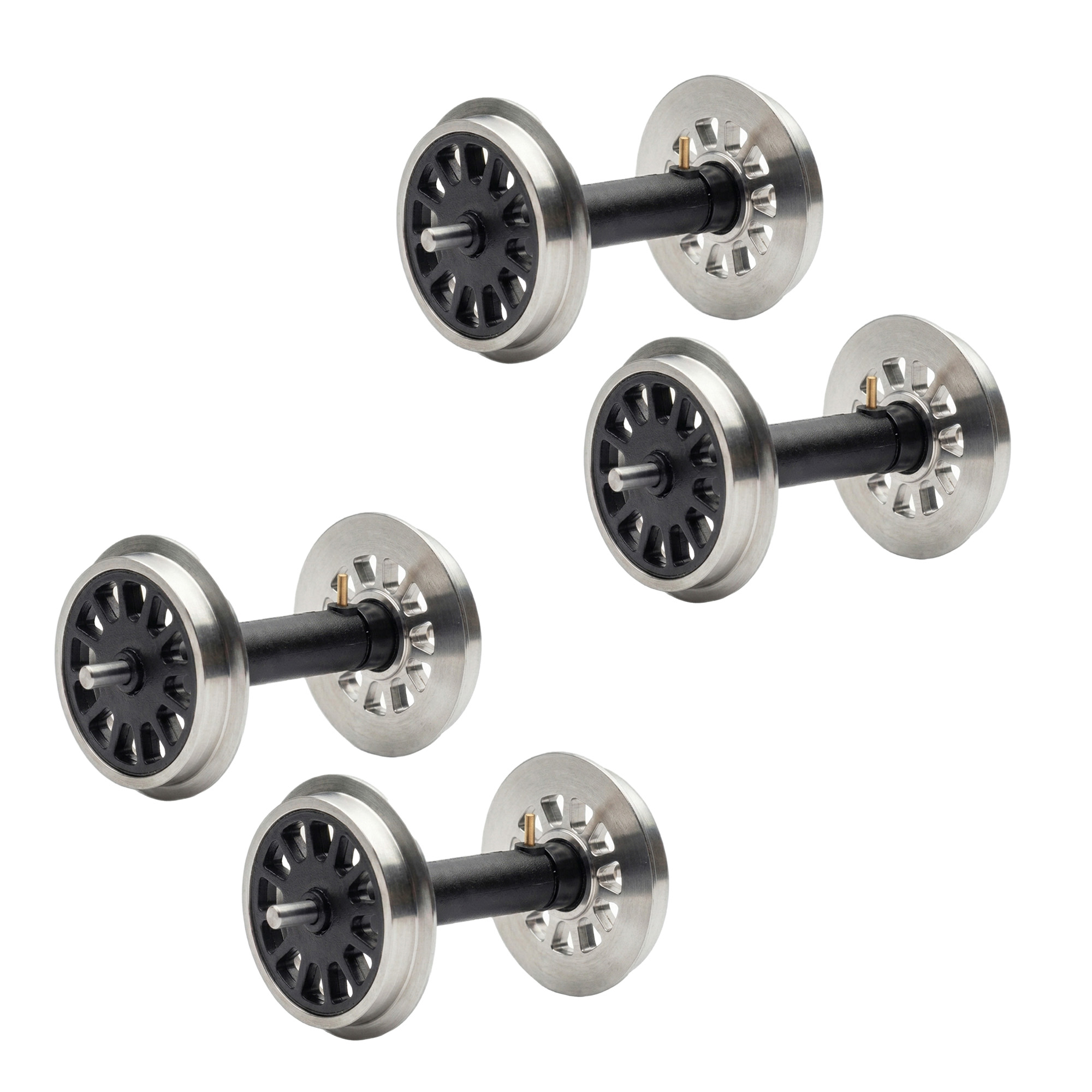 4x Speichenradsatz kugelgelagert stromführend Edelstahl 31 mm – ML-Train 88675084