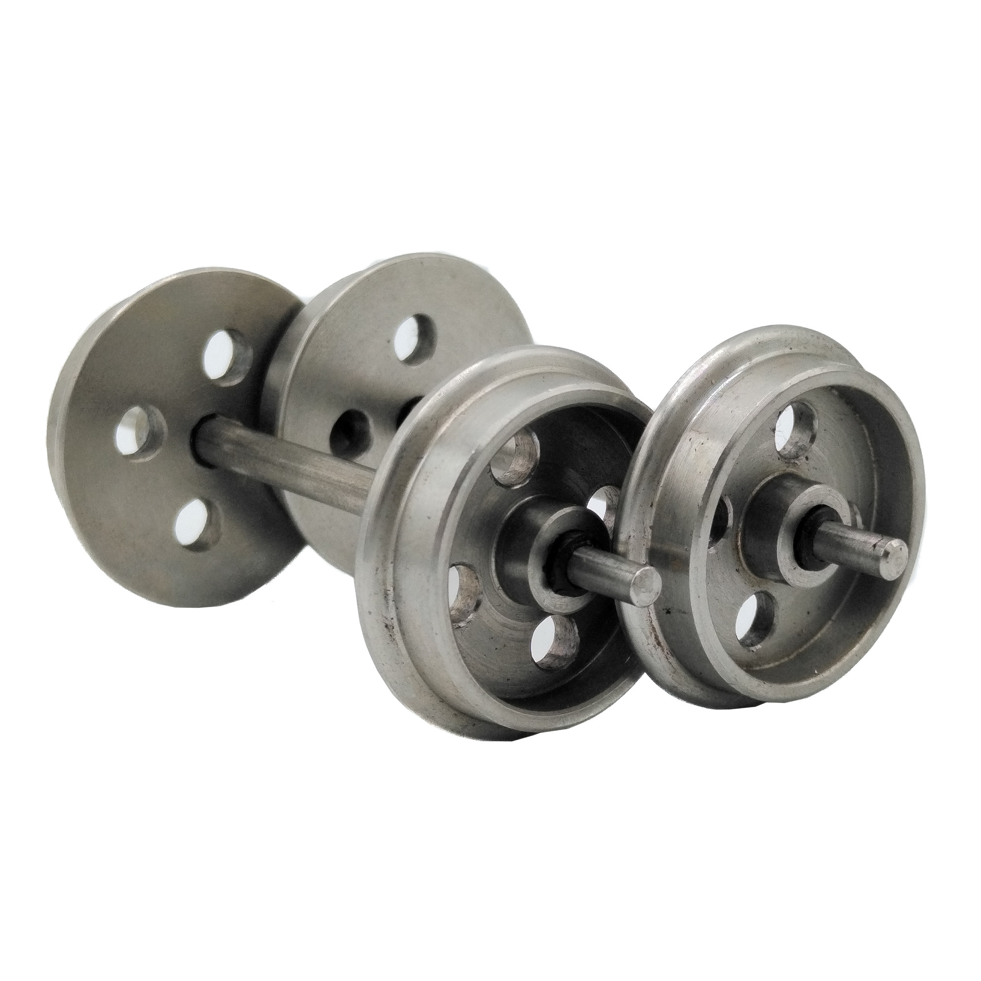 2x Edelstahl Radsatz für Feldbahnloren Lauffläche: 26mm ML-Train 88919475
