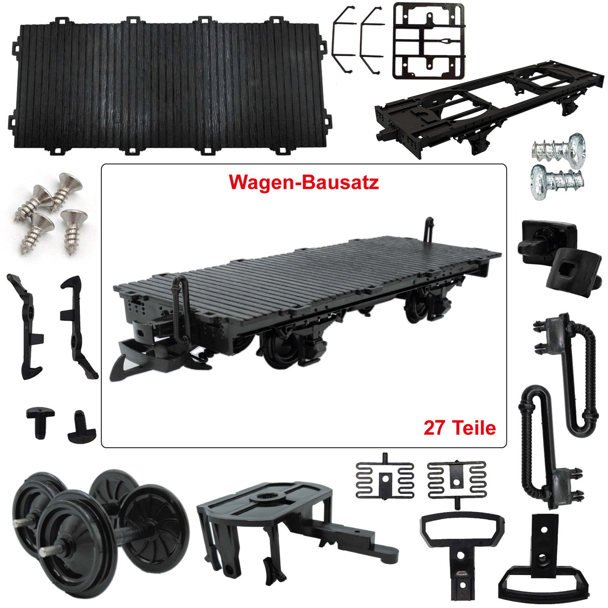 Flachwagen schwarz als Spur-G Bausatz ML-Train 88919510