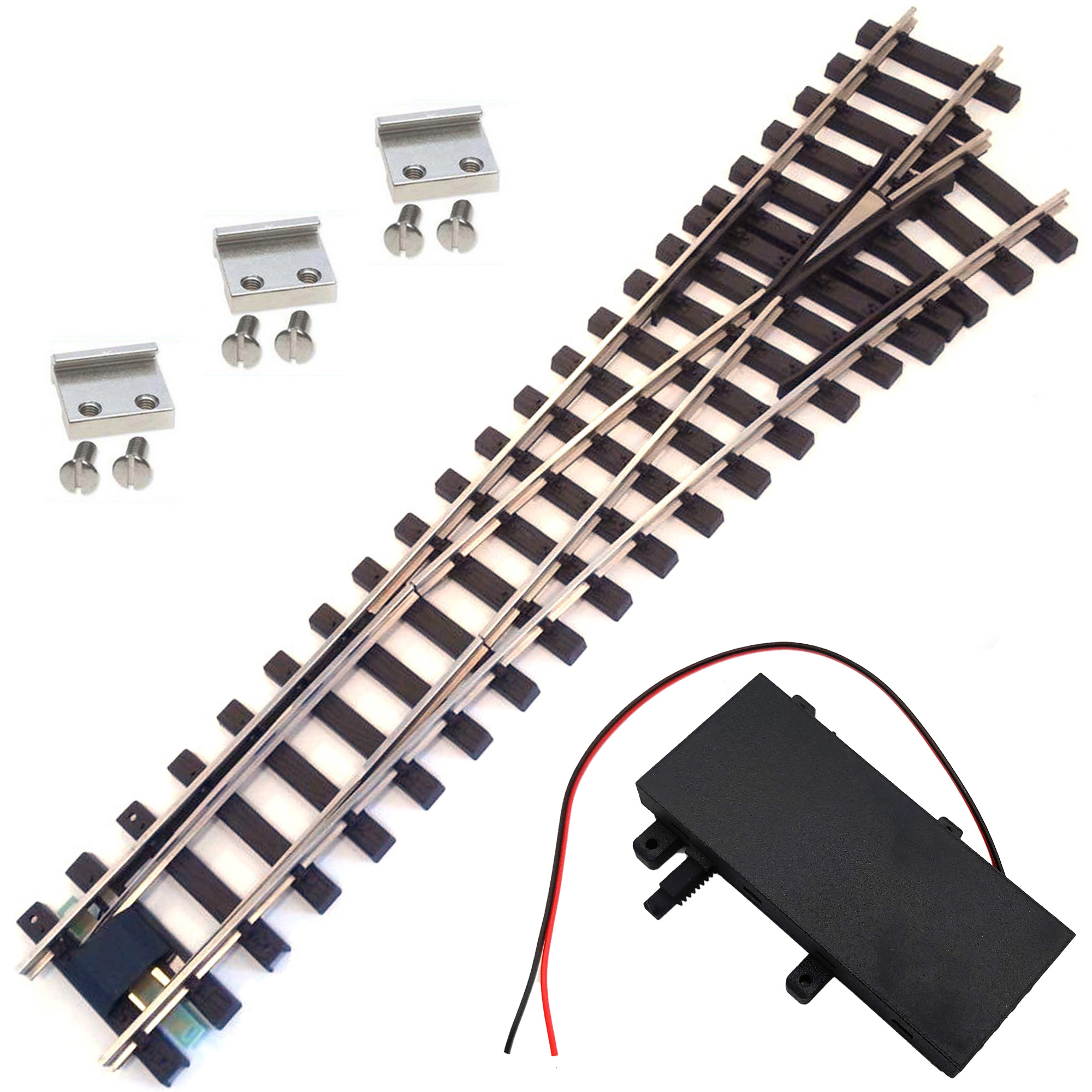 Weiche rechts R5 210cm Set Vernickelt mit analogen TL Weichenantrieb ML-Train 8930078