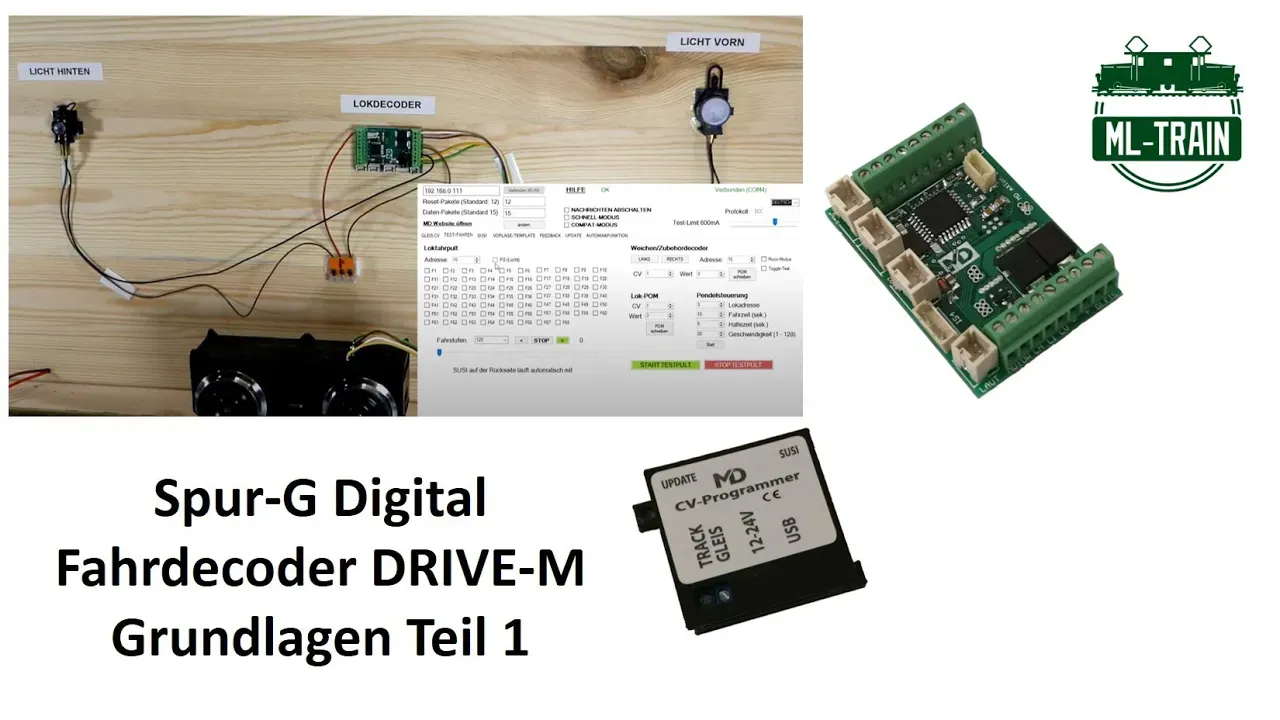 Fahrdecoder DRIVE-M Digital-Tutorial Spur-G Eisenbahn von ML-Train Grundlagen Teil 1 (Produktvideo)