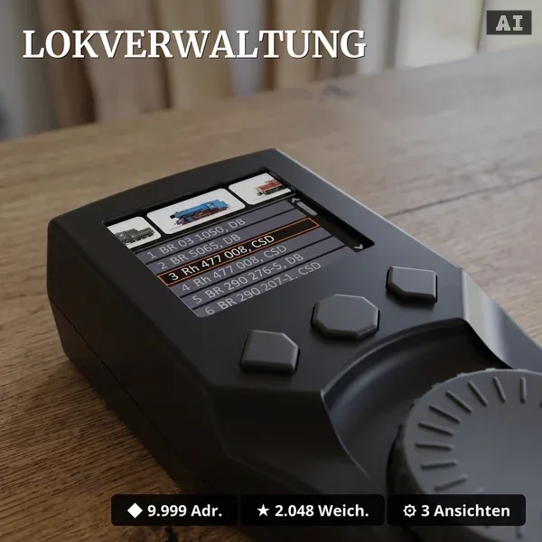Z21 WLANMAUS newGen - Digitales Steuergerät für Spur-G Gartenbahn - Roco 1008001 - Lokverwaltung