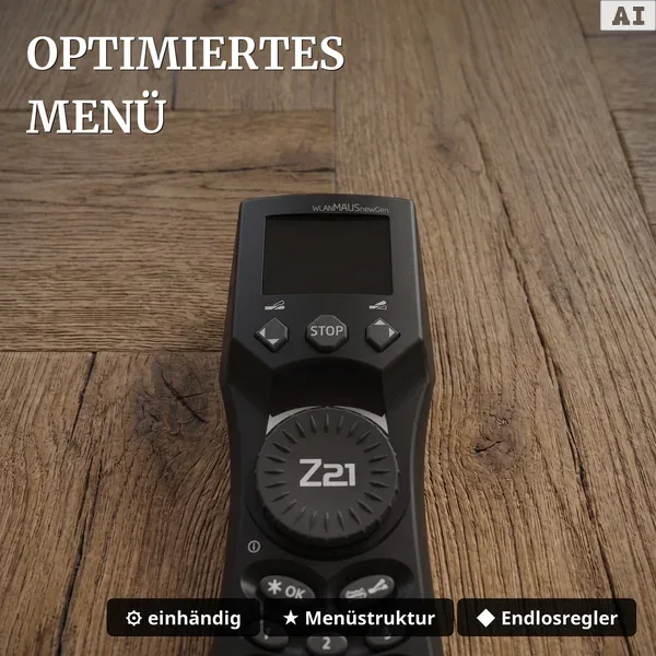 Z21 WLANMAUS newGen - Digitales Steuergerät für Spur-G Gartenbahn - Roco 1008001 - Optimiertes Menue