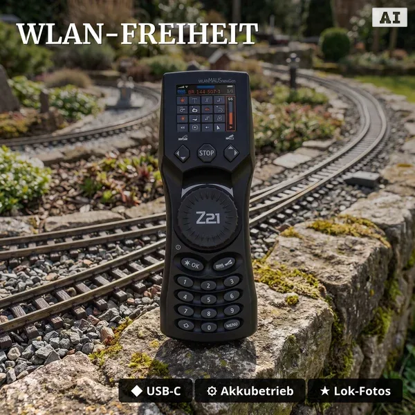 Z21 WLANMAUS newGen - Digitales Steuergerät für Spur-G Gartenbahn - Roco 1008001 - WLAN-Freiheit