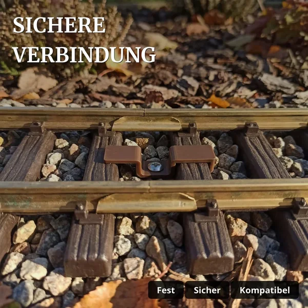 Gleisklammer braun Spur G – 10 Stück Gleisfixierung für Gartenbahn ML-Train 81010050 - Sichere Verbindung