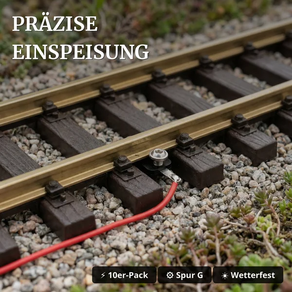 Gleisanschlussklemme Spur G – 10er-Pack aus Kunststoff, mit Lötösen ML-Train 81022013 - Präzise Einspeisung