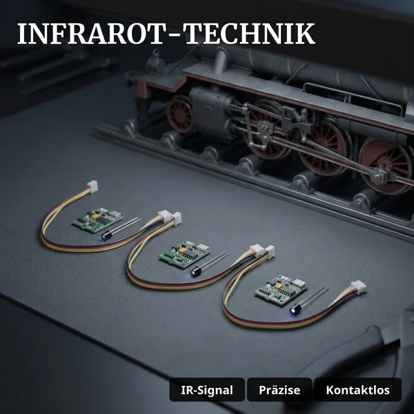 ML-Train PZB-Empfänger Erweiterungs-Set 3x Punktförmige Zugbeeinflussung Infrarot Spur G - Infrarot-Technik