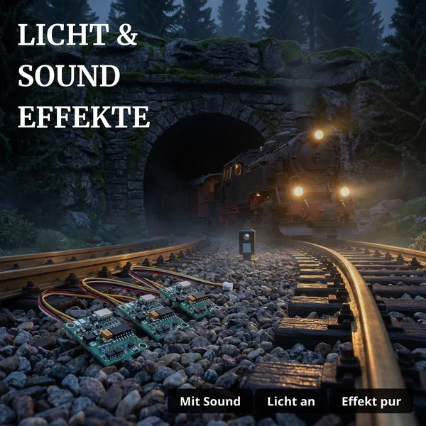ML-Train PZB-Empfänger Erweiterungs-Set 3x Punktförmige Zugbeeinflussung Infrarot Spur G - Licht & Sound Effekte