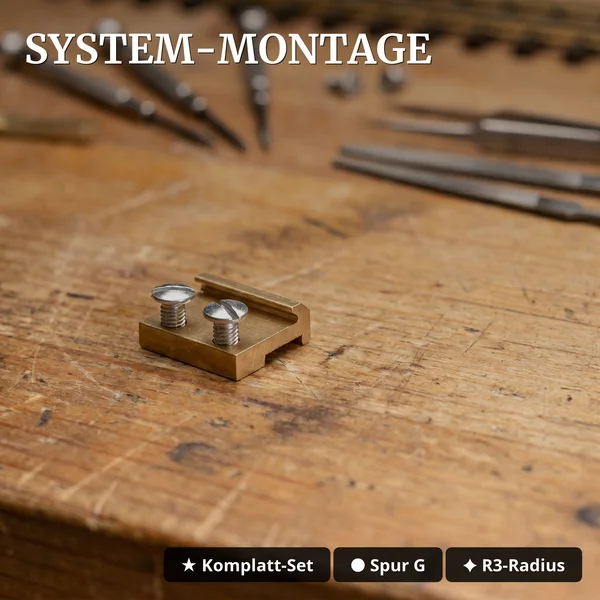 Großes Gleisoval-Set Messing R3 120 cm – 510 x 240 cm Spur G mit Zubehör ML-Train 8200288 - System-Montage