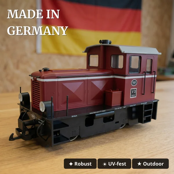 ML-Train Bausatz-Set Diesellok DEV V3 analog mit 2 Hochbordwagen braun – Art.-Nr. 8200291 - Made in Germany