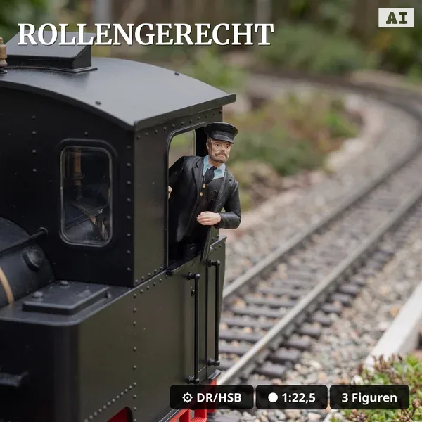Figuren-Set Spur G: Lokführer Tobias und 2 Zugbegleiter - ML-Train 8200303 - Rollengerecht