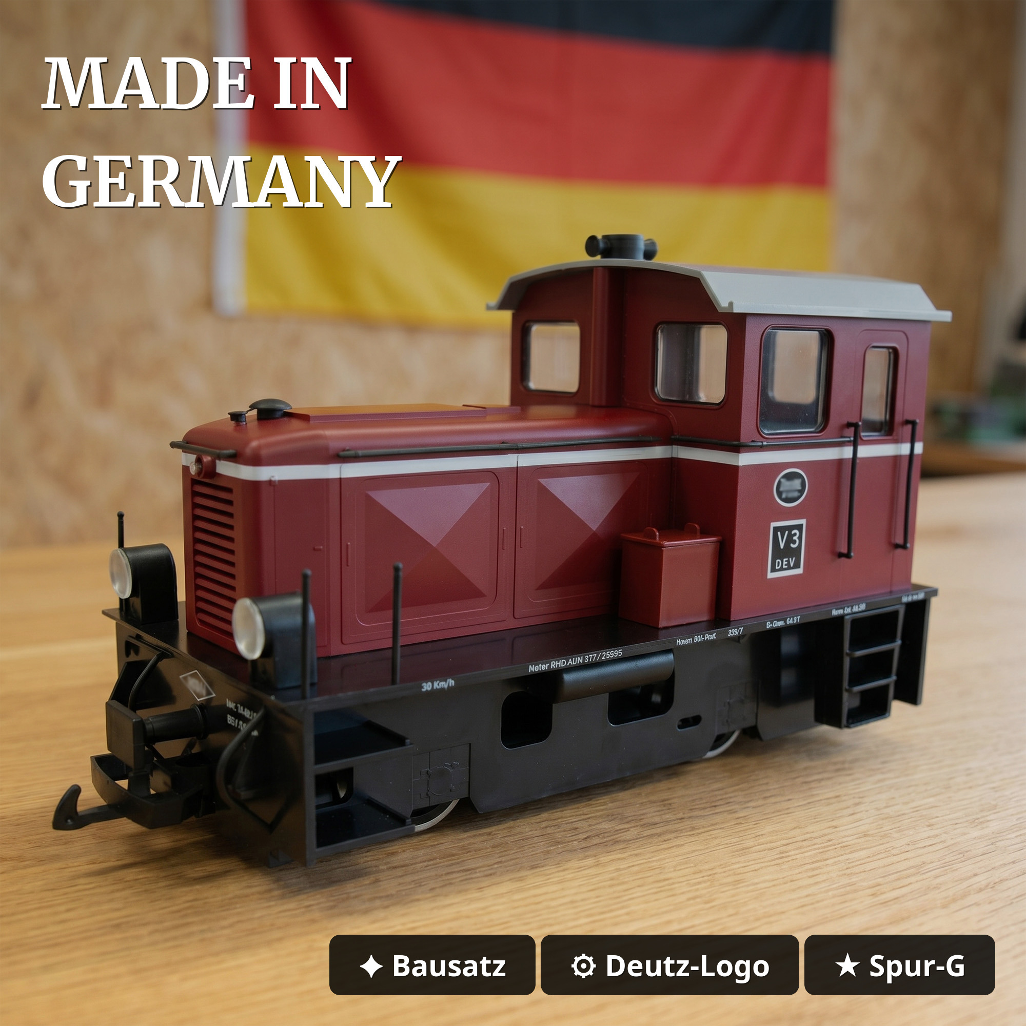 Diesellok DEV V3 als Bausatz Spur G – analog, DCC-vorbereitet – ML-Train 82021000 - Made in Germany