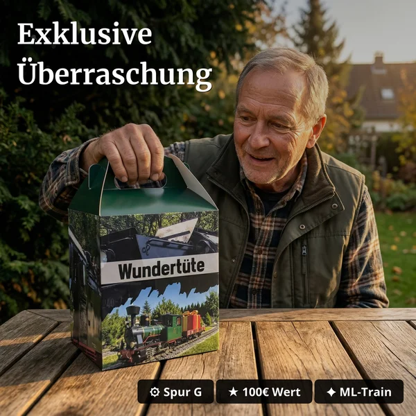 Wundertüte mit Basic Spur-G Zubehör - Überraschungs Gartenbahn-Geschenk Box ML-Train 8300001 - Exklusive Überraschung