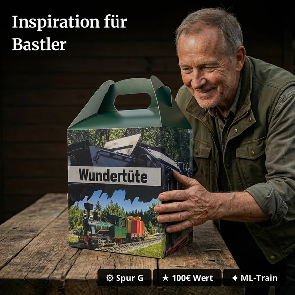 Wundertüte mit Basic Spur-G Zubehör - Überraschungs Gartenbahn-Geschenk Box ML-Train 8300001 - Inspiration für Bastler