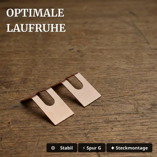 Getriebeplättchen 2 Stück für B-Getriebe Spur G – Kontaktplättchen aus Kupferlegierung ML-Train 83201215 - Konstante Laufruhe