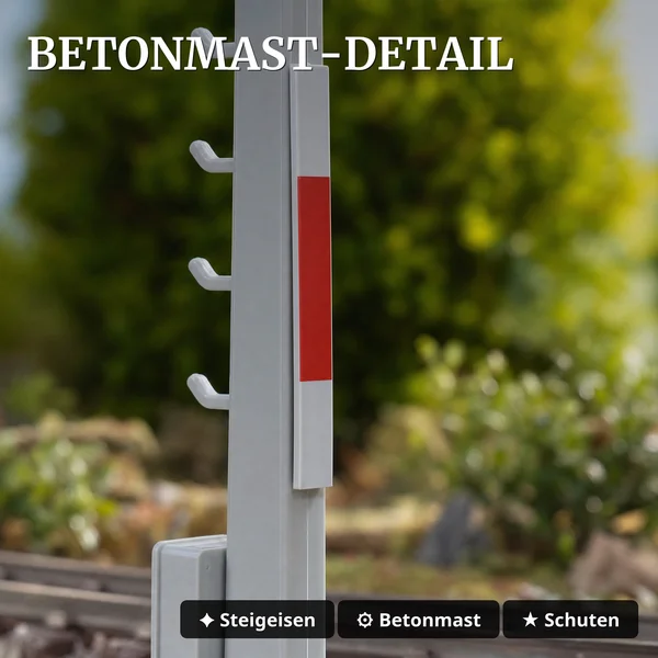 Lichtsignal Typ HL Einheitssignal der DR für Spur G mit Decoder – Betonmast – ML-Train 83804634 - Betonmast-Detail