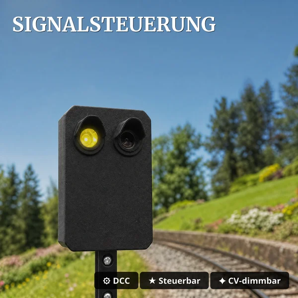 Lichtsignal Typ HL Vorsignal für Spur G analog / digital mit Decoder ML-Train 83804636 - Signalsteuerung