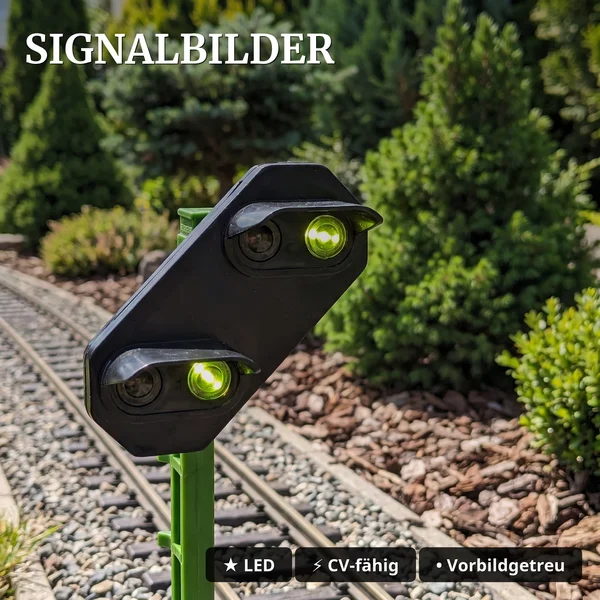Lichtsignal Typ HV Vorsignal für Spur G analog / digital mit Decoder ML-Train 83804638 - Signalbilder