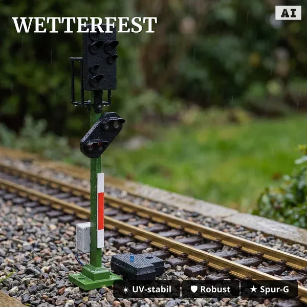 Lichtsignal Typ HV Hauptsignal mit Vorsignal für Spur G analog / digital mit Decoder ML-Train 83804641 - Witterungsbeständig