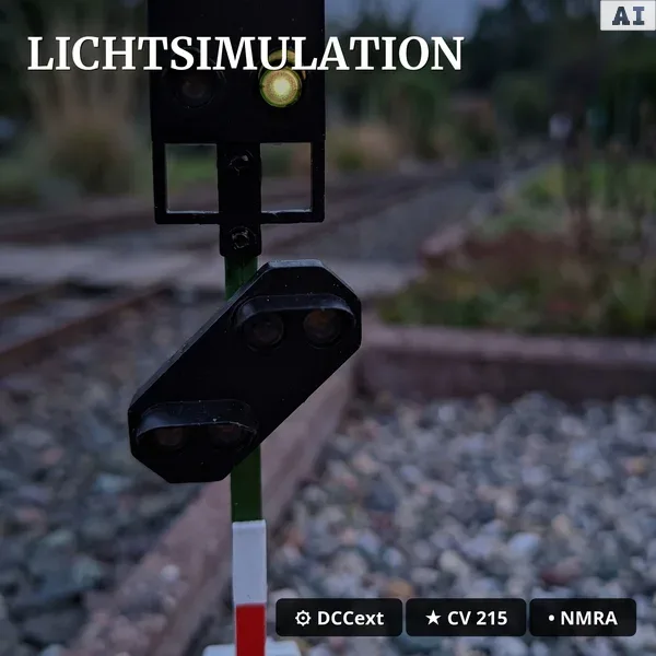 Lichtsignal Typ HV Einfahrtssignal mit Vorsignal für Spur G analog / digital mit Decoder ML-Train 83804642 - Lichtsimulation