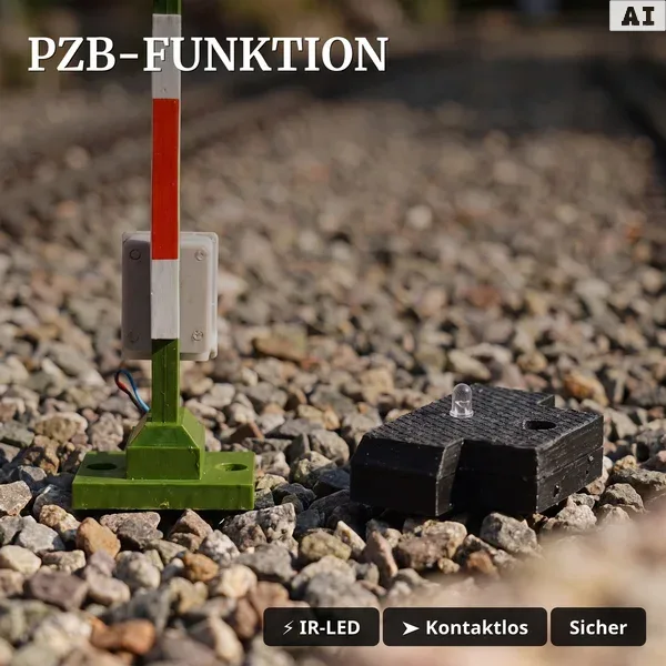 Lichtsignal Typ HV Blocksignal mit Vorsignal für Spur G analog / digital mit Decoder ML-Train 83804643 - PZB-Funktion