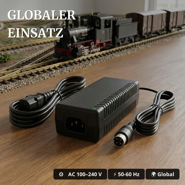 Schaltnetzteil 19V 6A mit 4-Pin-Stecker – kompatibel mit LGB Fahrregler 51079 ML-Train 84001906 - Globaler Einsatz