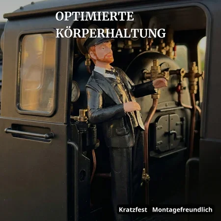 Lokführer DR/HSB Dampflok stehend, lehnend rechts ML-Train 88500800 - Optimierte Körperhaltung