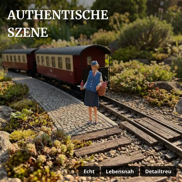 Zugbegleiterin HSB Anette Spur G – Handbemalt, Witterungsbeständig - Authentische Szene