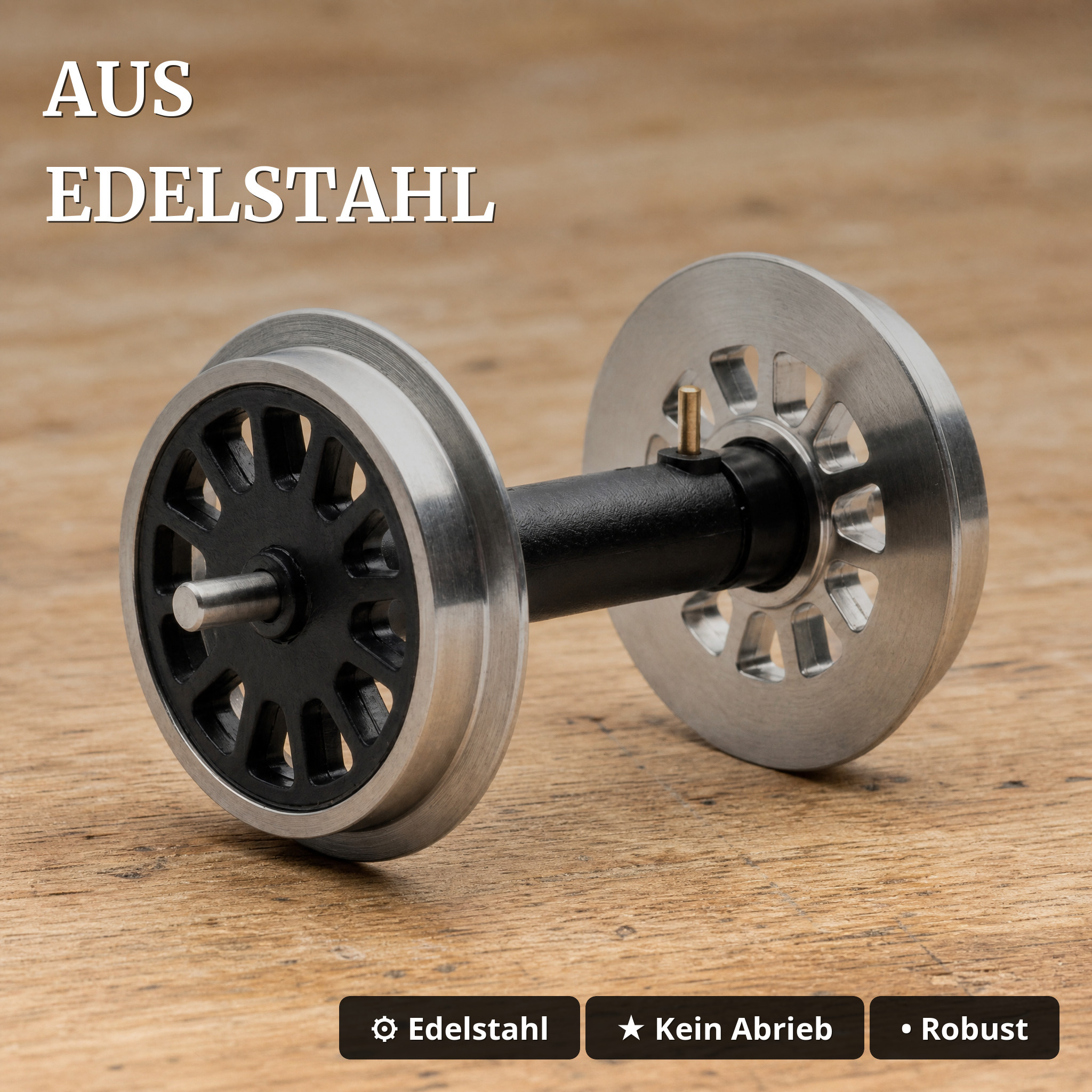Speichenradsatz kugelgelagert stromführend Edelstahl Spur G ML-Train 88675081 - Aus Edelstahl