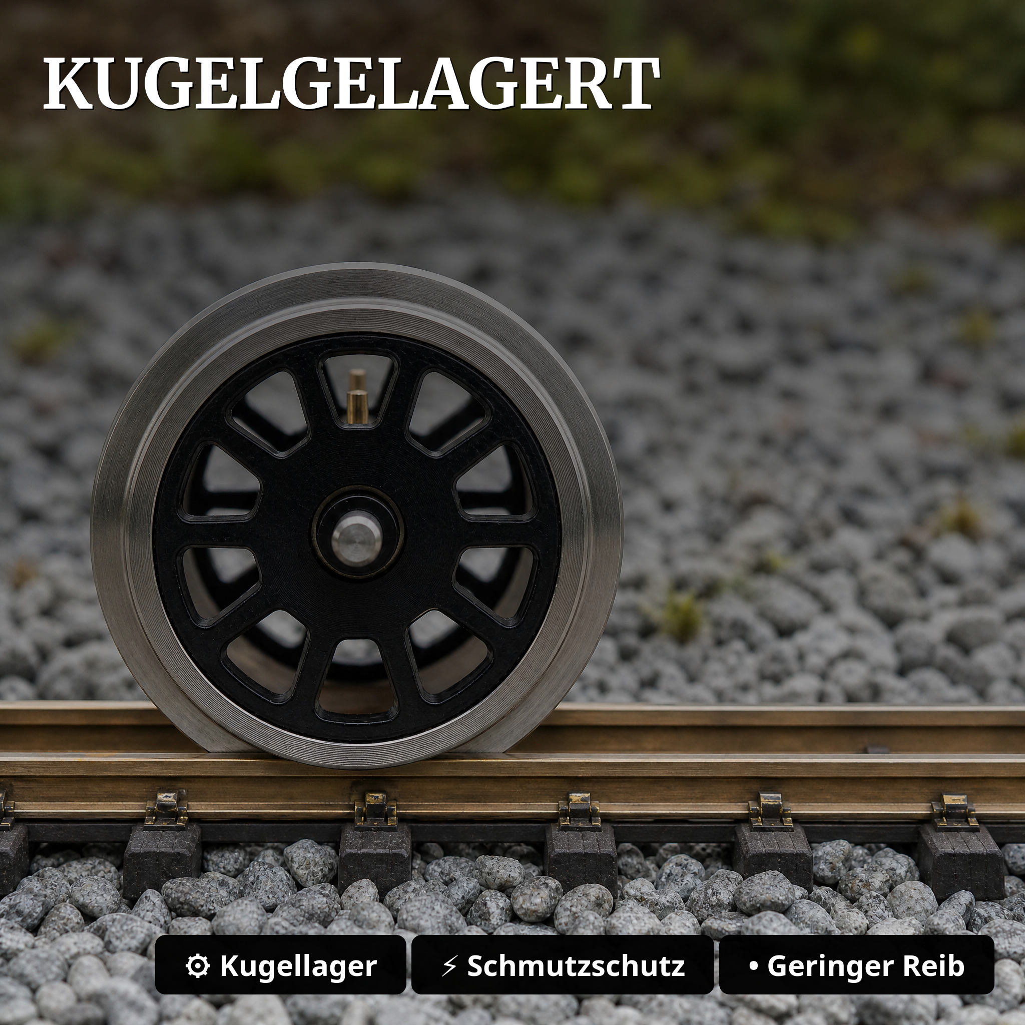 Speichenradsatz kugelgelagert stromführend Edelstahl Spur G ML-Train 88675081 - Kugelgelagert