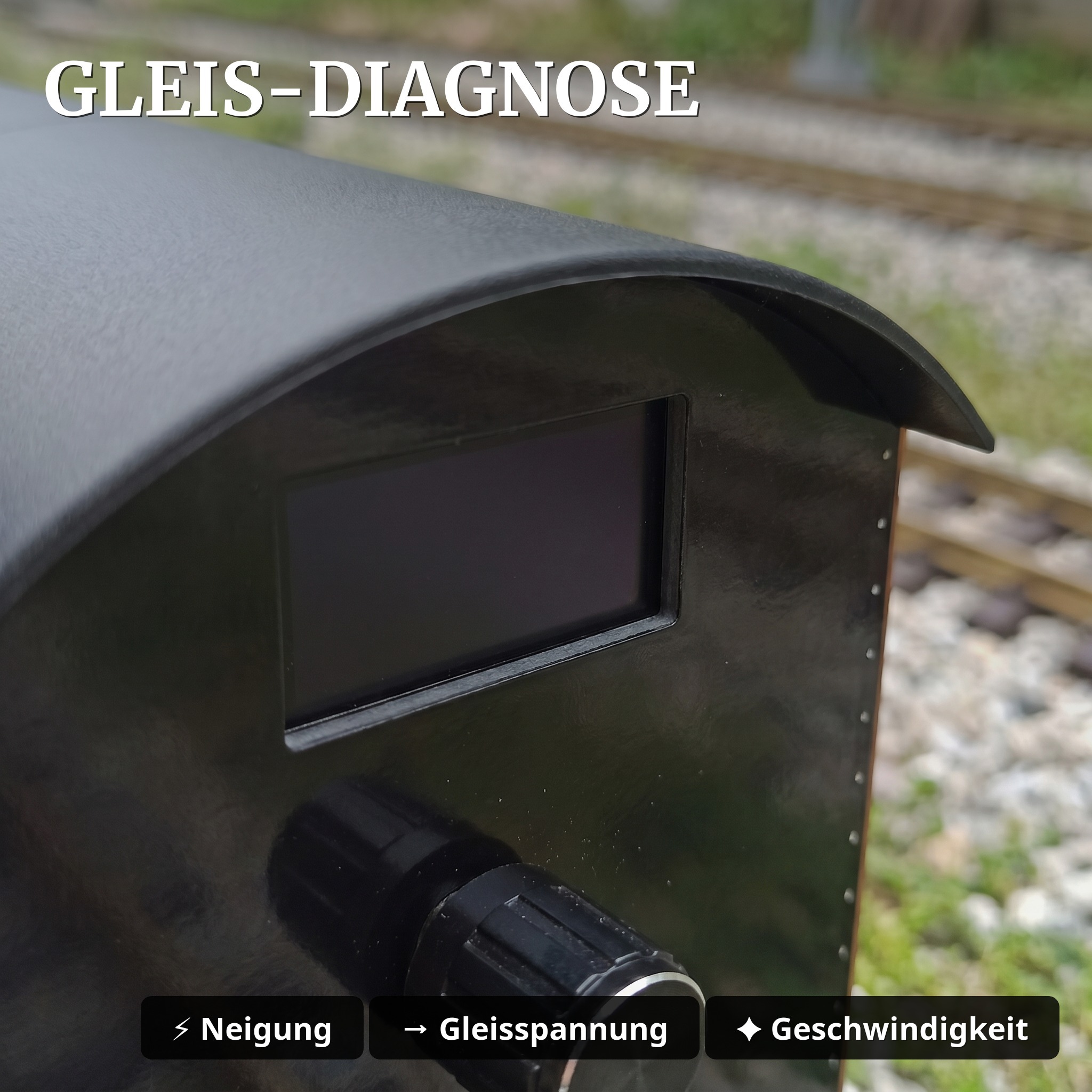 Mess-Güterwagen Spur G Bausatz braun – Diagnose-Wagen mit OLED-Display ML-Train 889190700 - Gleis-Diagnose