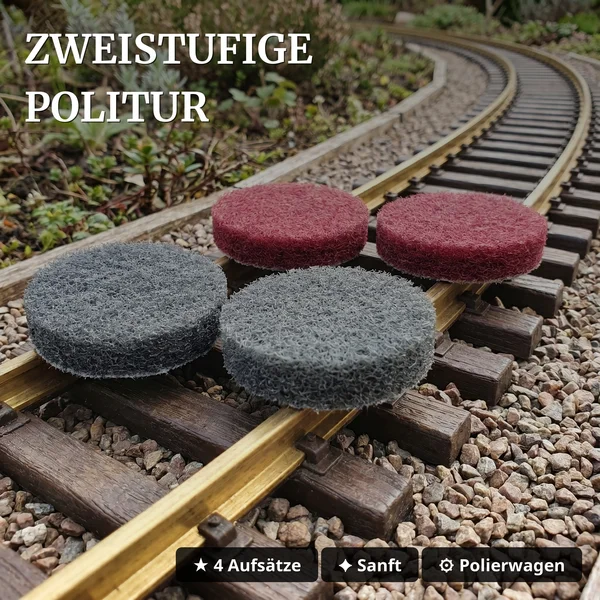 Mess- und Polier-Güterwagen Spur G Bausatz Braun | DCC | OLED | Bluetooth – ML-Train 889190800 - Zweistufige Politur