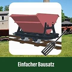 3er-Set Kipplore Feldbahnwagen rot Spur-G als Bausatz ML-Train 88919170 - 