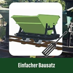 Kipplore mit Bremserbühne Grubenhunt Feldbahnwagen grün Spur-G als Bausatz ML-Train 88919250 - 