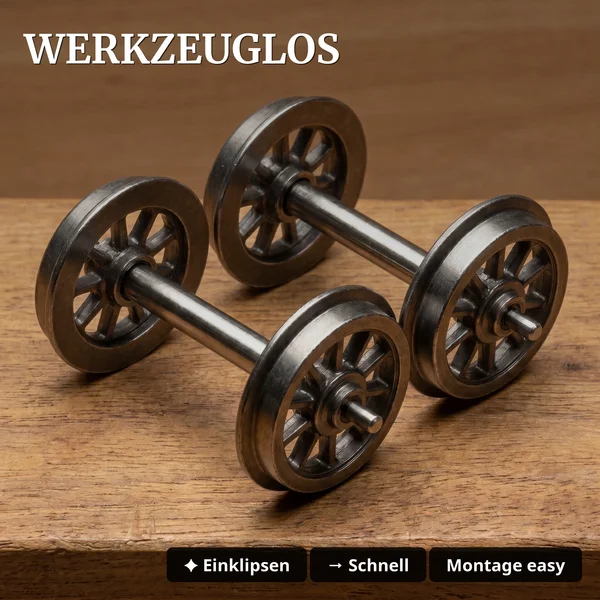 2x Metall-Speichenradsatz 31 mm für Spur G ML-Train 88999420 - Werkzeuglos