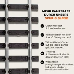 Gleis gerade 30 cm vernickelt mit Verbindern ML-Train 8910342 - Sichere Stromübertragung mit ML-Train Schienenverbindern