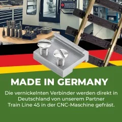 50x Schraubschienenverbinder vernickelt 15 mm ML-Train 8915450 - Made in Germany
