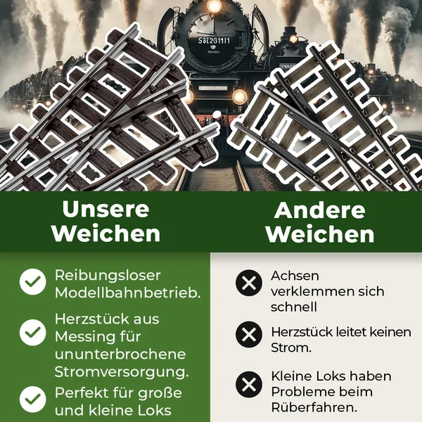 Weiche rechts R3 vernickelt R 120 cm mit Verbindern_auswahl1