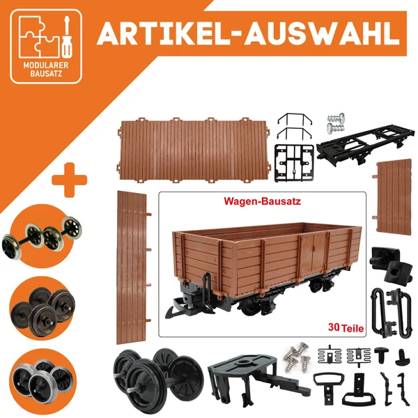 Hochbordwagenwagen braun als Spur-G Bausatz