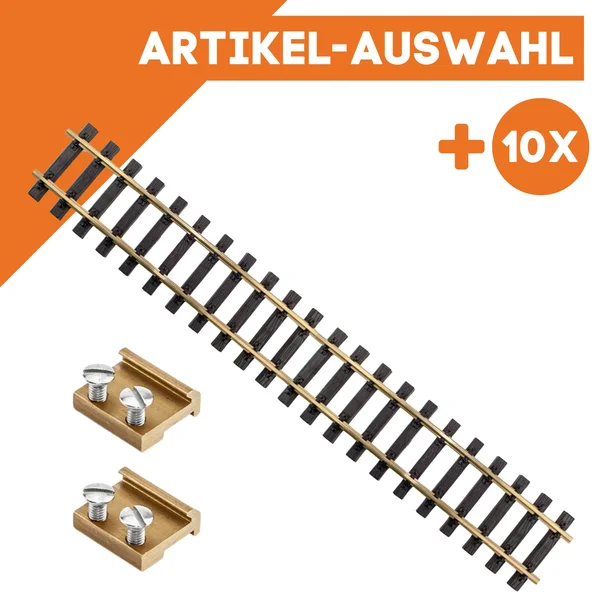 Gleis gerade 60 cm Messing mit Verbinder ML-Train