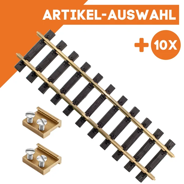 Gleis gerade 30 cm Messing mit Verbinder ML-Train