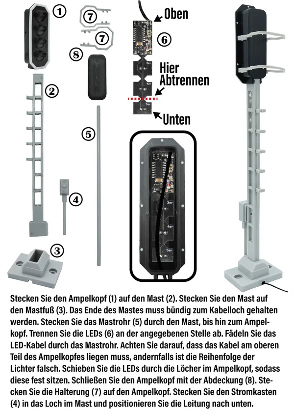 Lichtsignal Typ L 4-fach RhB für Spur G analog / digital mit Decoder ML-Train 83804608_auswahl15