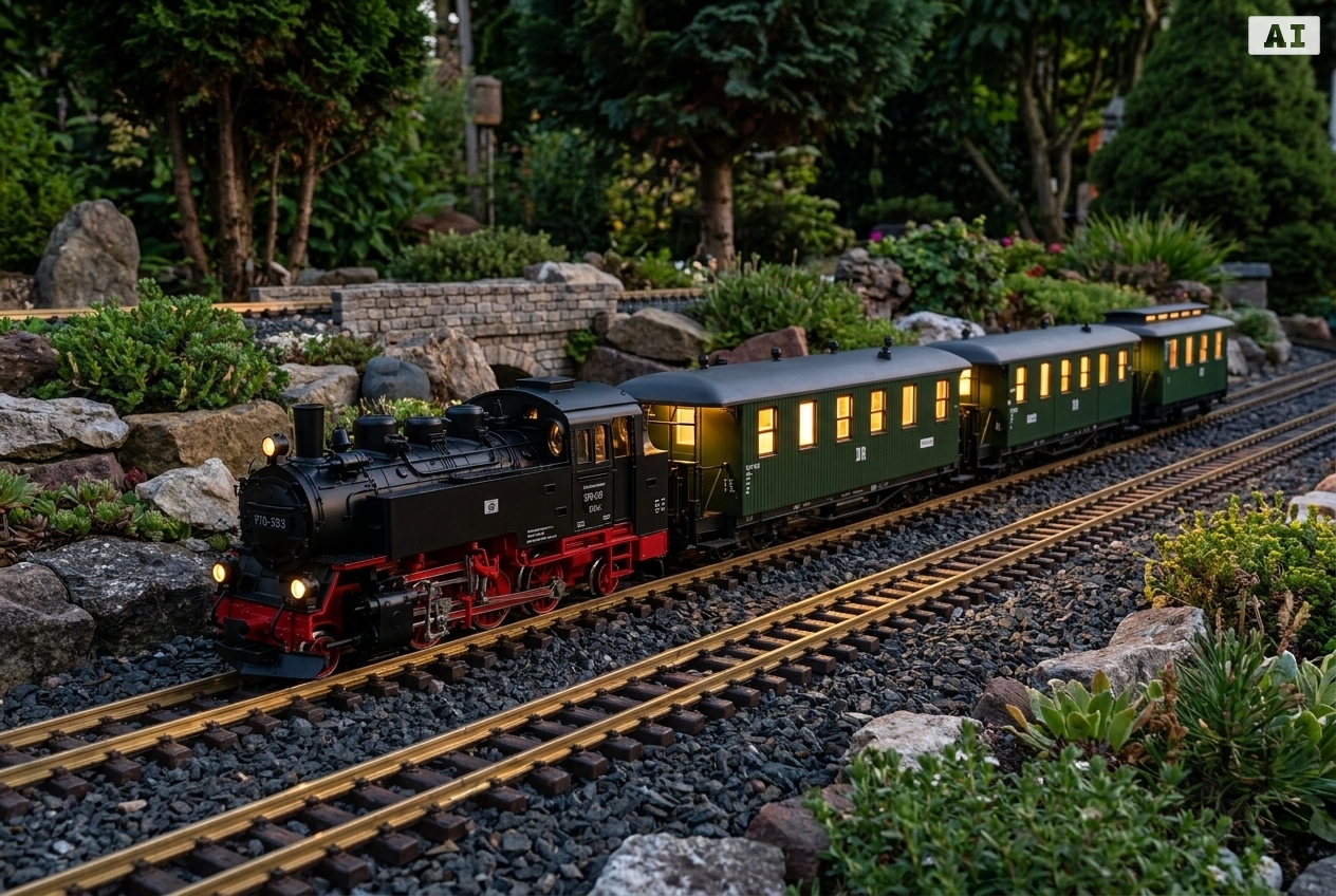 Zugbildung mit kurzen personenwagen für hsb gartenbahn in der Praxis