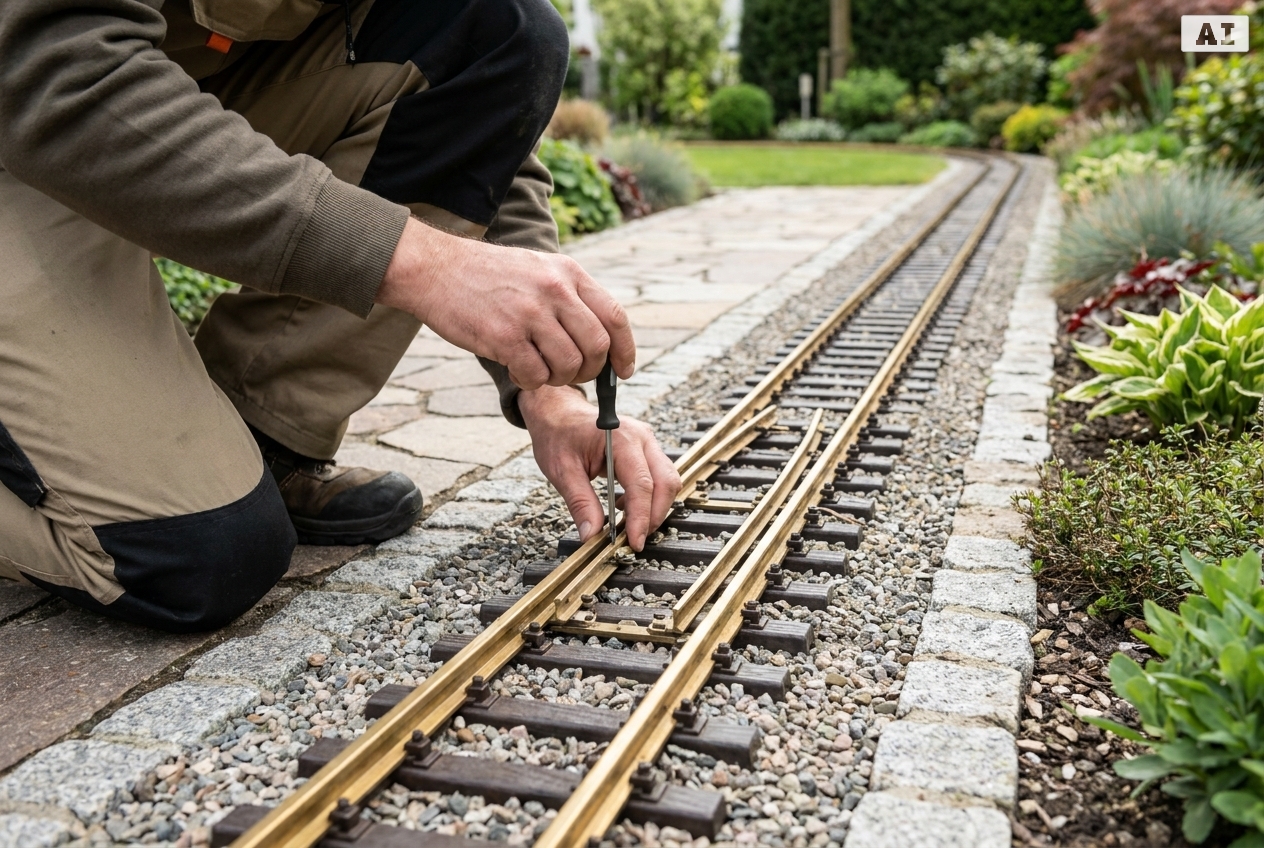 Wartung von spur g gleisen bei starker verschmutzung im garten in der Praxis