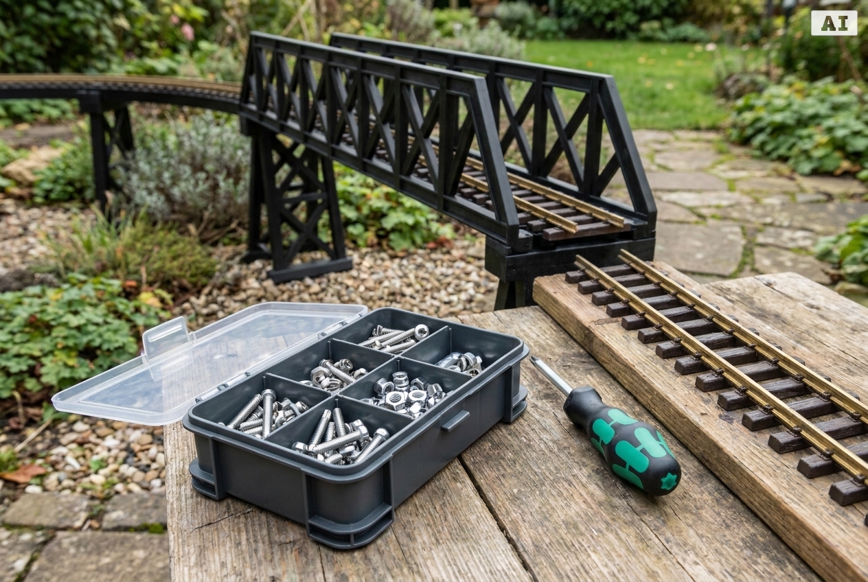Welche schrauben für den gleisbau im garten bei spur g – Detailansicht
