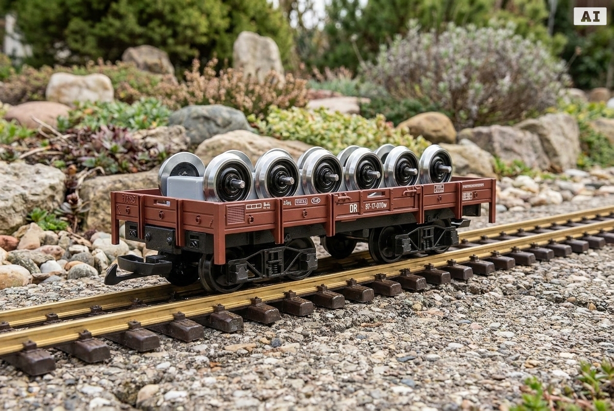 Unterschied spurkranzhöhe bei gartenbahn radsätzen erklärt – Detailansicht