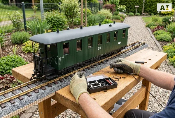 Wie Personenwagen 7 Fenster für Gartenbahn wetterfest machen – Detailansicht