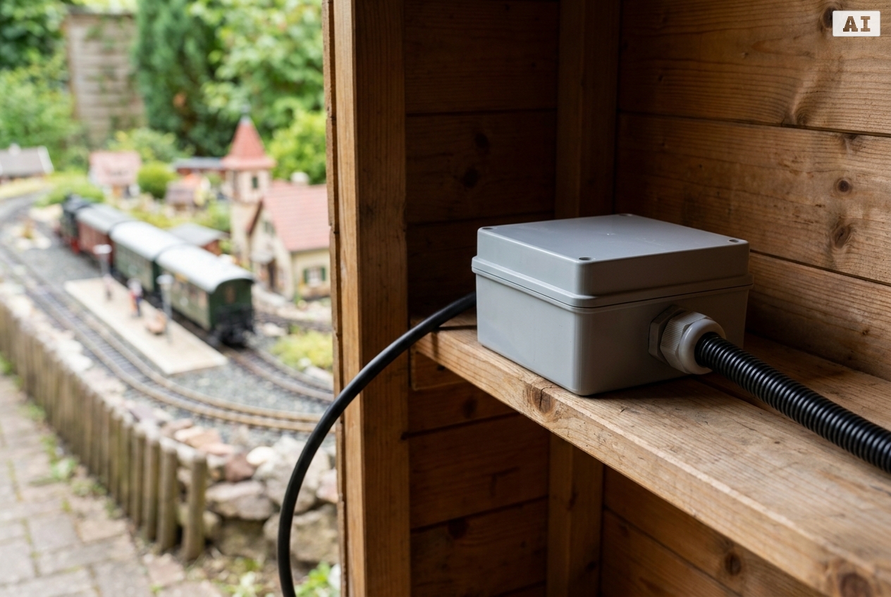 Wie Lampen Spur G Gartenbahn wetterfest gegen Feuchtigkeit schützen – Detailansicht