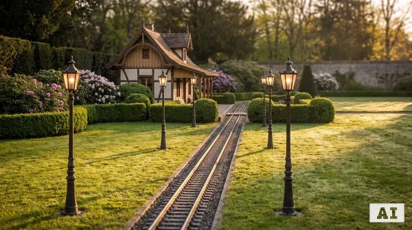 Welche Lampenmasten Höhe passt zu Spur G Gartenbahn