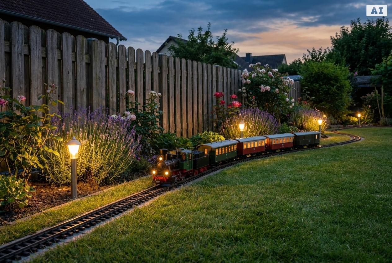 Welche Lampenmasten Höhe passt zu Spur G Gartenbahn in der Praxis